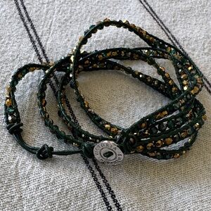 Victoria Emerson Green and Gold Beaded Necklace/Bracelet